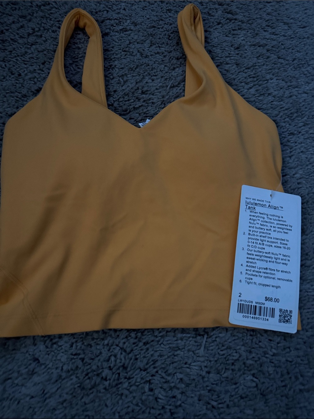 lululemon athletica Align Tank in Mustard